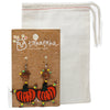 Dancing Girl Pumpkin Earrings with Linen Gift Bag - The Takataka Collection