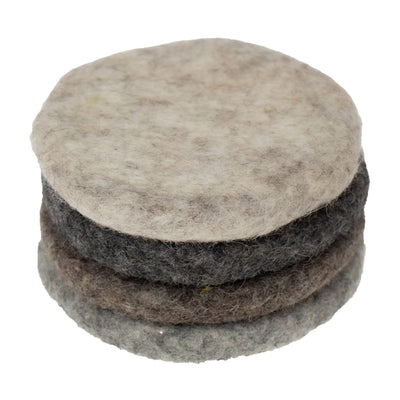 Handcrafted Felt Macaroon Trivet & Coaster Gift Set in Cobblestone Grey