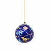 Handpainted Ornament Birds and Flowers, Blue, Set of 3