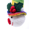 Rainbow Top Hat Snowman and Heart Handmade Felt Ornaments, Set of 2