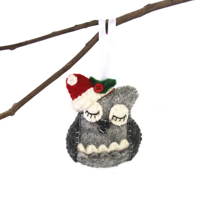 Owl Handmade Felt Ornaments, Set of 2