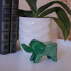 Large Soapstone Happy Elephant 4.5 inches - Green