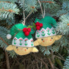 Christmas Elf Handmade Felt Ornaments, Set of 2