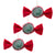 Classic Christmas Candy Handmade Felt Ornaments, Set of 3