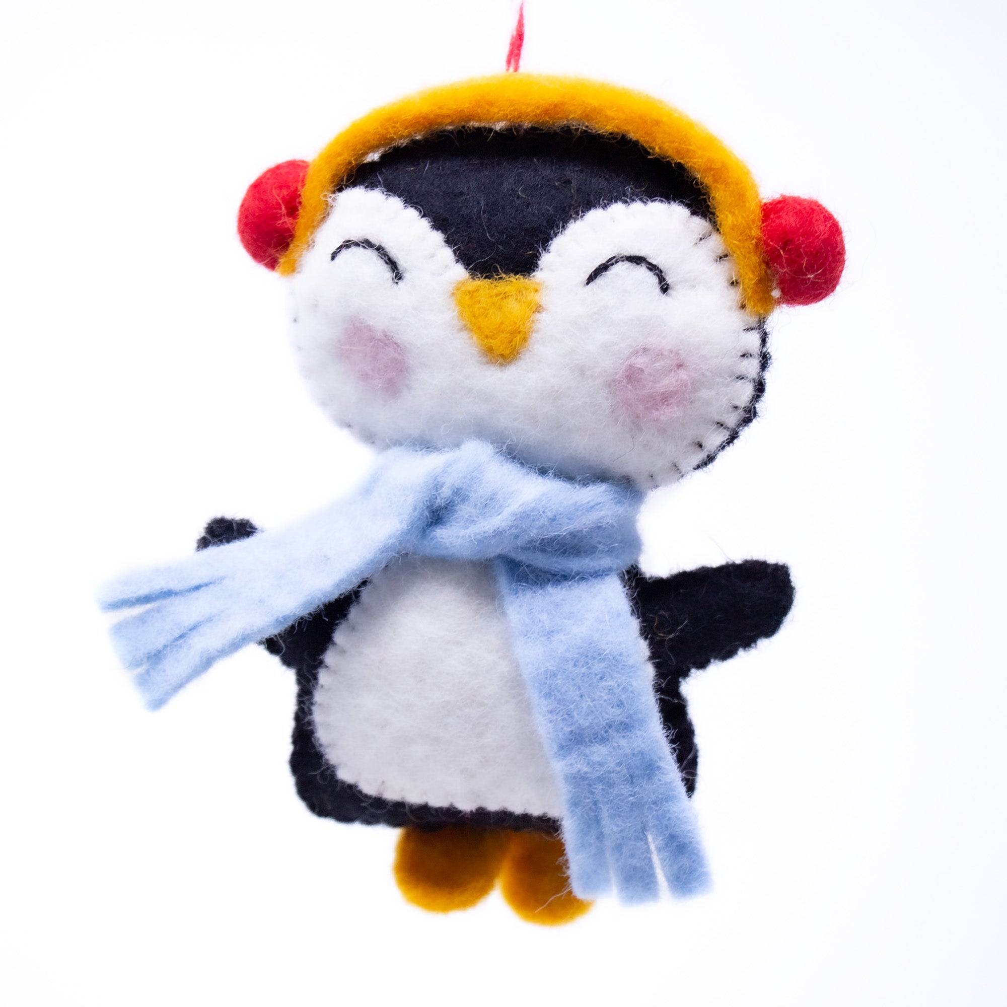Happy Penguin Handmade Felt Ornament