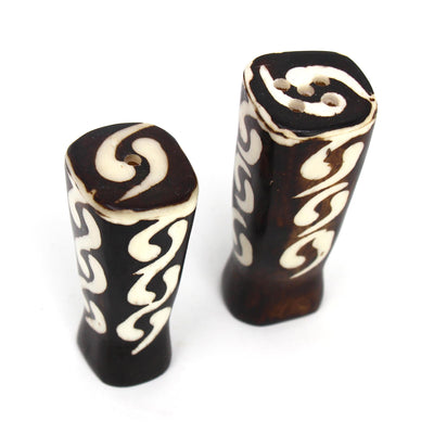 Batik Bone Salt & Pepper Shakers, Traditional Batik