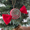 Classic Christmas Candy Handmade Felt Ornaments, Set of 3