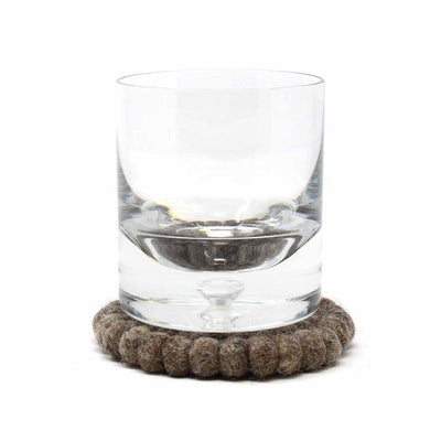 Felt Ball Coasters: 4-pack, Dark Grey