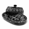 Encantada Handmade Pottery Butter Dish, Ink