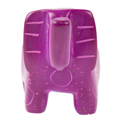 Soapstone Elephant - Medium - Fuchsia