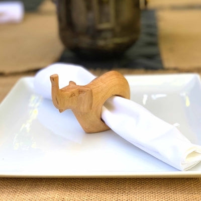Mahogany Elephant Napkin Rings