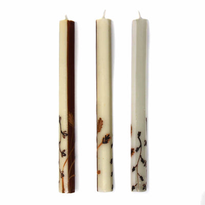 Unscented Hand-Painted Dinner Candles, Boxed Set of 3  (Kiwanja Design)