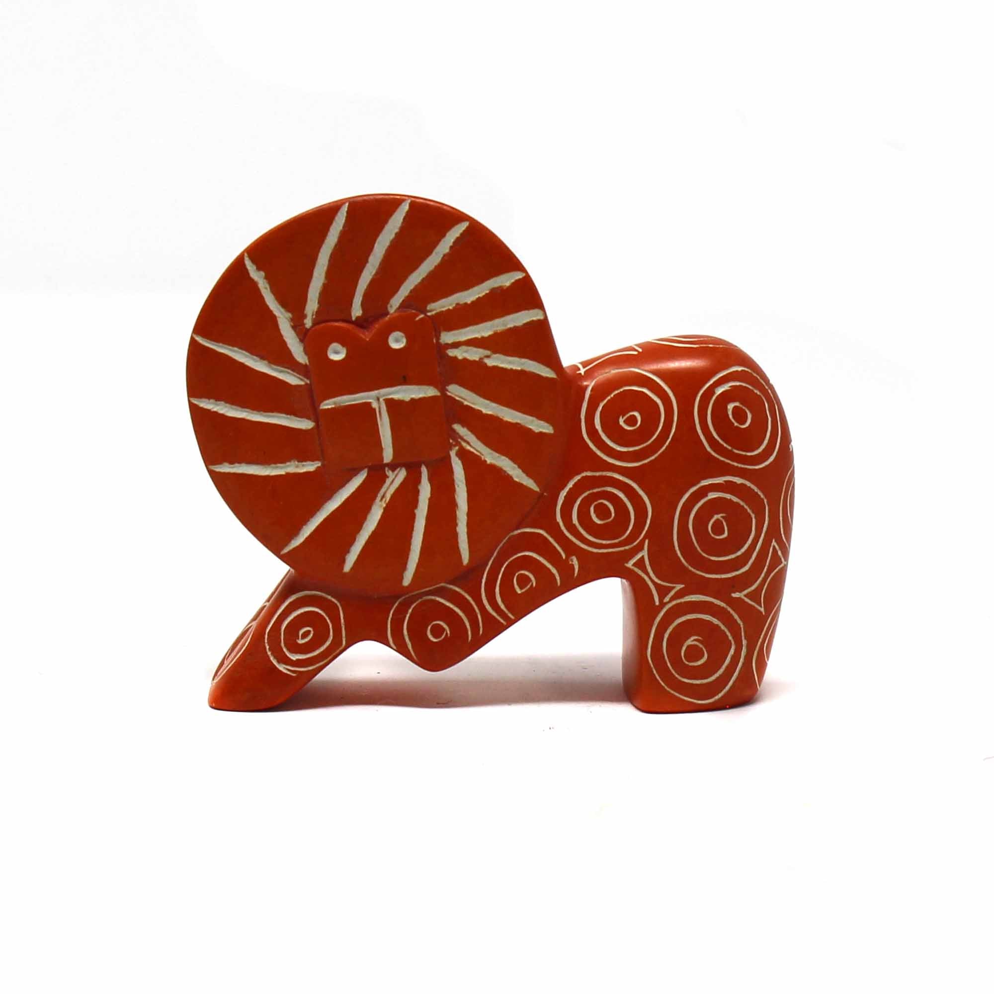 Soapstone Lion - Orange