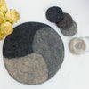 Handmade Felt Macaroon Coasters, Set of 4: Cobblestone