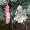 White Angel and Ballet Slipper Felt Ornament Collection, Set of 2