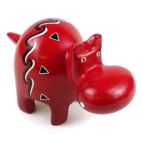 Handcrafted Red Soapstone Hippo