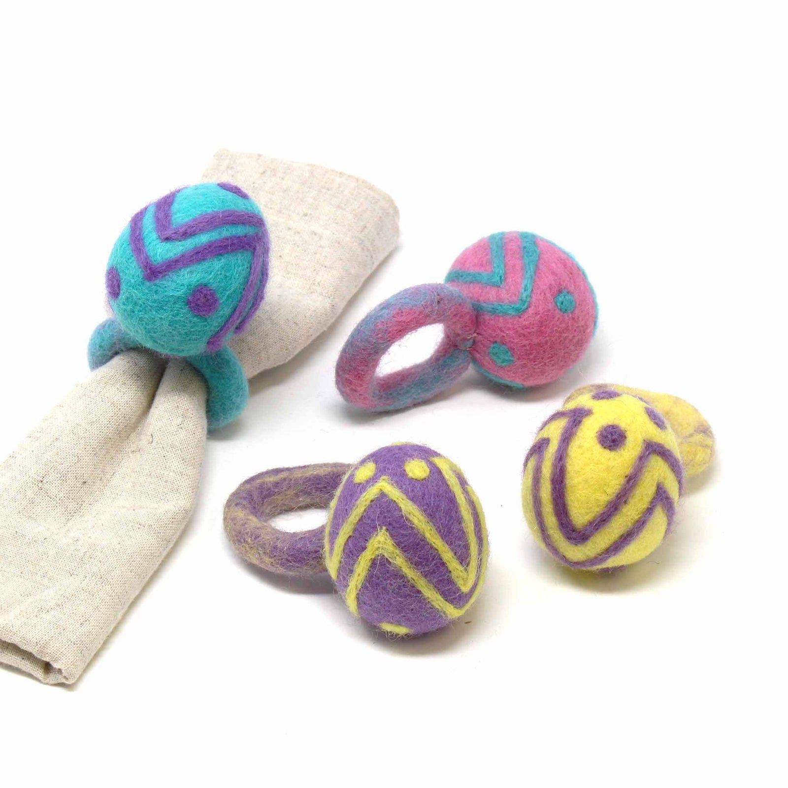 Easter Egg Napkin Rings, Set of Four Colors