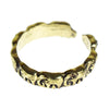 Handmade Embossed Elephant Band Ring in Antique Gold Brass