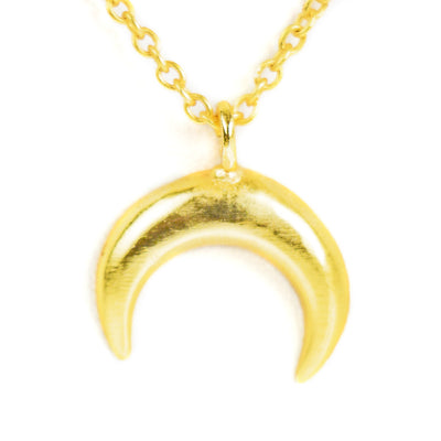 Handmade Bull Horn Choker Brass Necklace with Matte Gold Finish