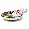 Encantada Handmade Pottery Spoon Rest, Dots & Flowers