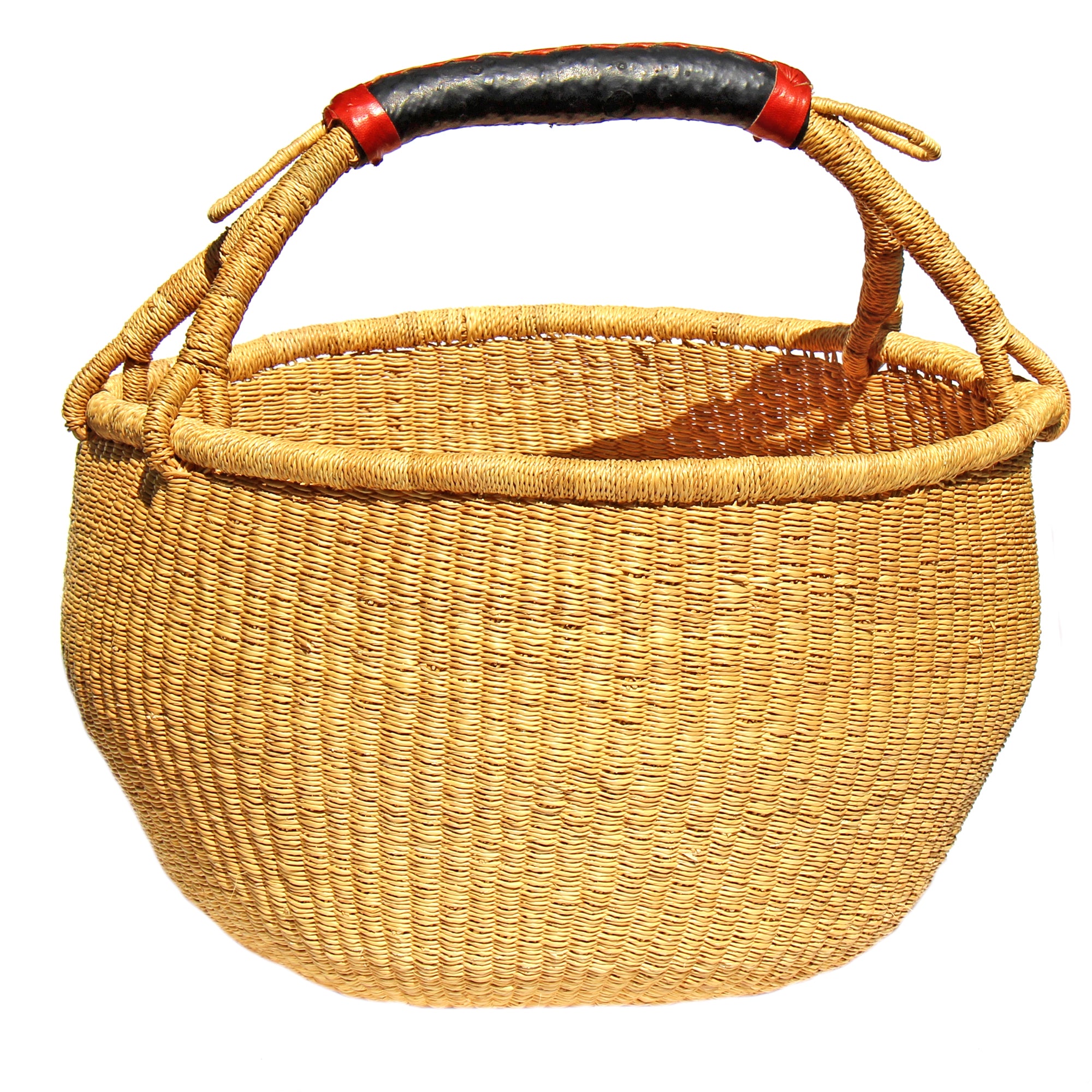 Bolga Market Basket, Extra Large Natural with Neutral Handles