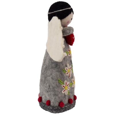Handcrafted Felt Angel Tree Topper/Tabletop Décor, Grey