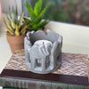 Circle of Elephants Soapstone Sculpture, 3 to 3.5-inch - Gray Stone