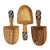 Petite Shovel Olive Wood Scoop, Set of 3