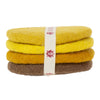 Handcrafted Felt Macaroon Trivet & Coaster Gift Set in Honey Bee Yellow