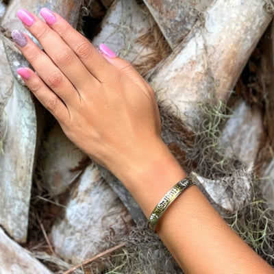 Copper and Brass Cuff Bracelet: Healing Mantra