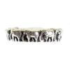 Handmade Embossed Elephant Band Ring in Antique Silver Brass