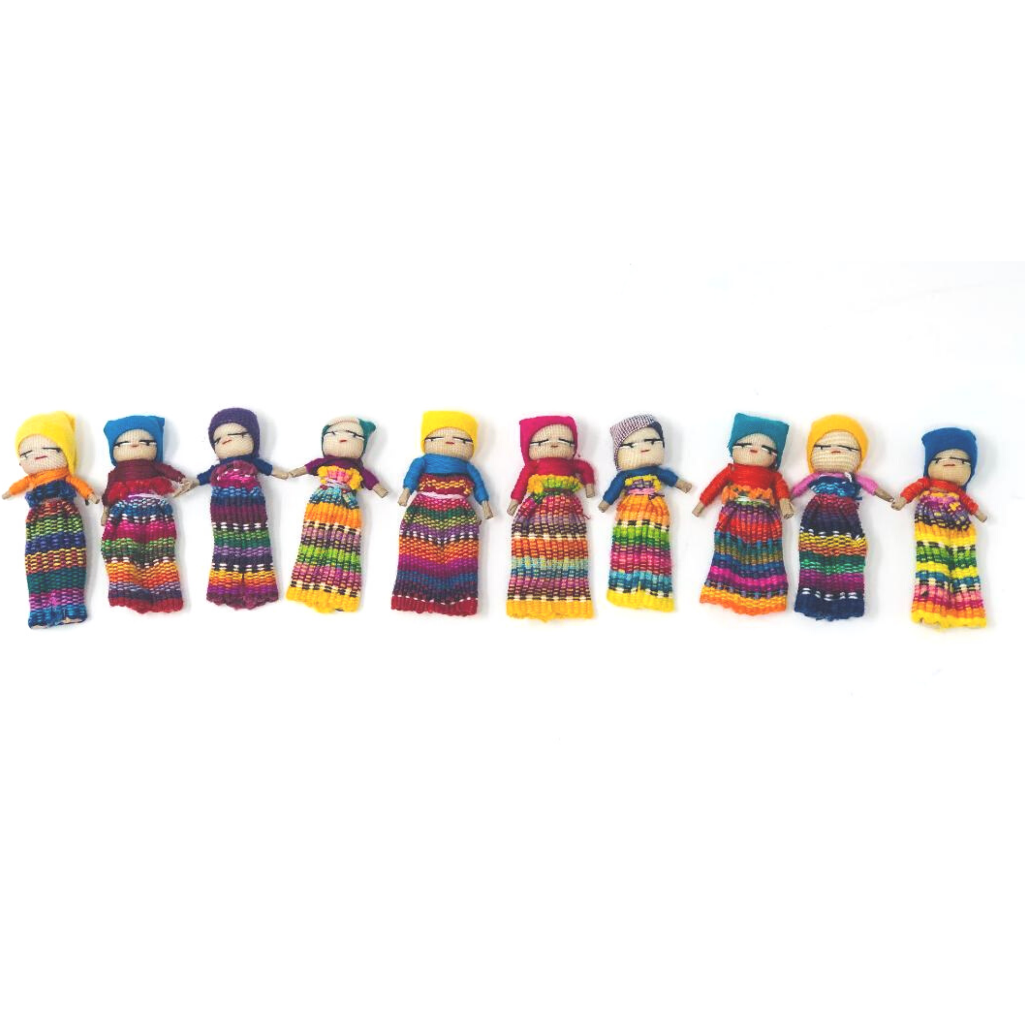 2-Inch Assorted Worry Dolls - Set of 10 - Gifts With Humanity