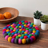 Felt Ball Trivet: Round, Kaleidoscope