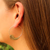 Brass Leaf Design Spiral Earrings