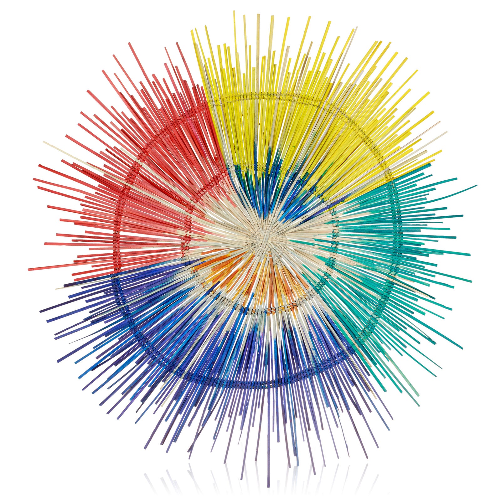 3D Sun Plate Palm Wall Sculpture, Large 33.5 inch