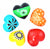 Colorful Soapstone Hearts in Assorted Colors with Designs, Set of 10