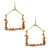 Handmade Carnelian Uncut Stone Brass Geometric Earrings