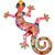 Colorful Gecko Haitian Steel Drum Wall Art, 13 inch Polka Dots