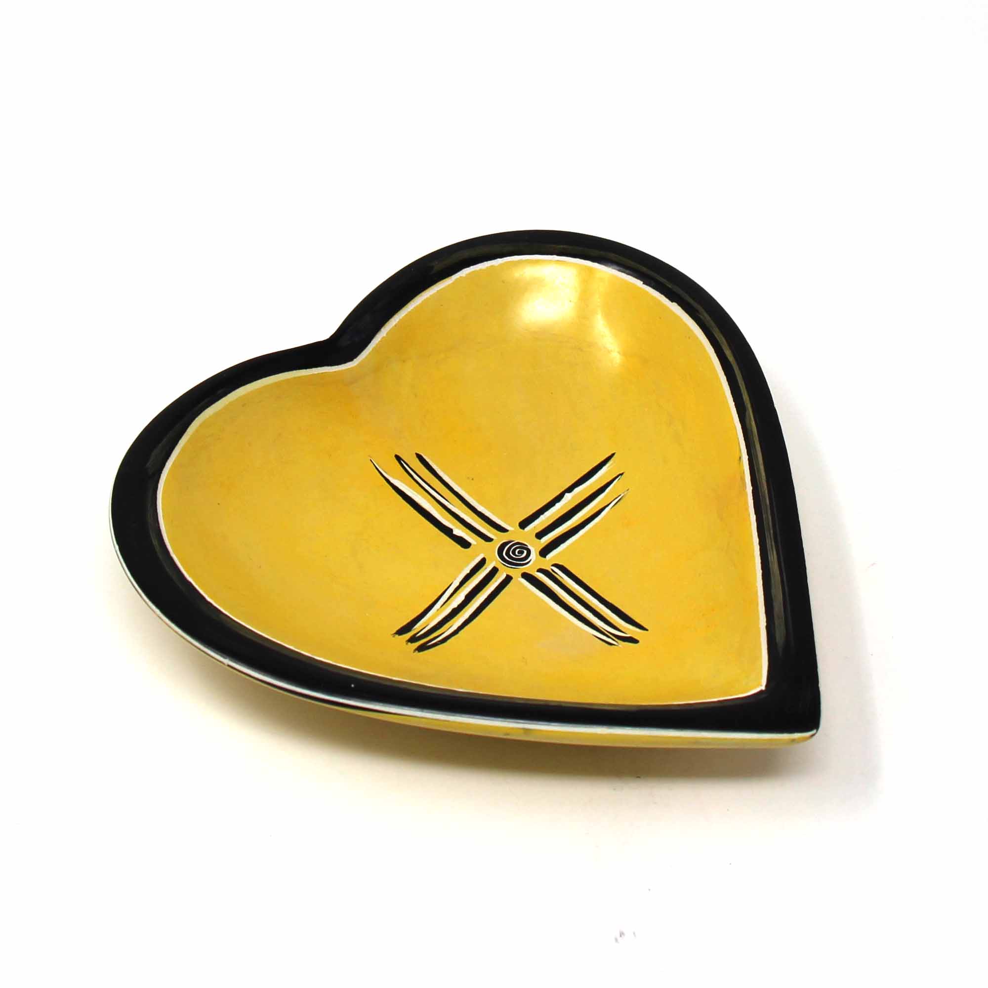 Soapstone Heart Bowl - Medium Yellow