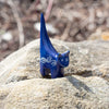 Soapstone Cat - Small - Dark Blue