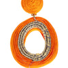 Handmade Oval Orange Statement Earrings