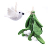 White Dove and Mistletoe Handmade Felt Ornaments, Set of 2