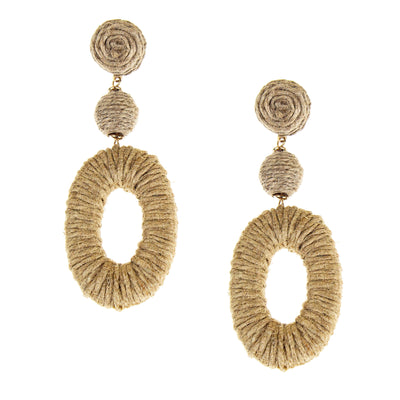 Handmade Jute Geo Statement Earrings