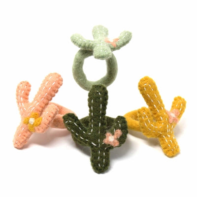 Hand-felted Cactus Napkin Rings, Set of Four Colors