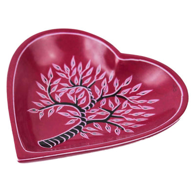 Soapstone Heart Trinket Bowl - Medium - Red Acacia Tree