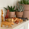 Miniature Wood Safari Animals, Set of 7