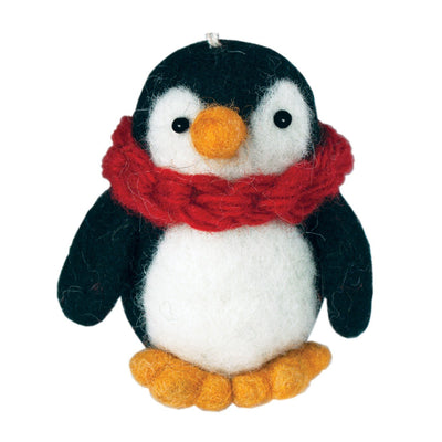 Handmade Penguin  Felt Ornaments, Set of 2