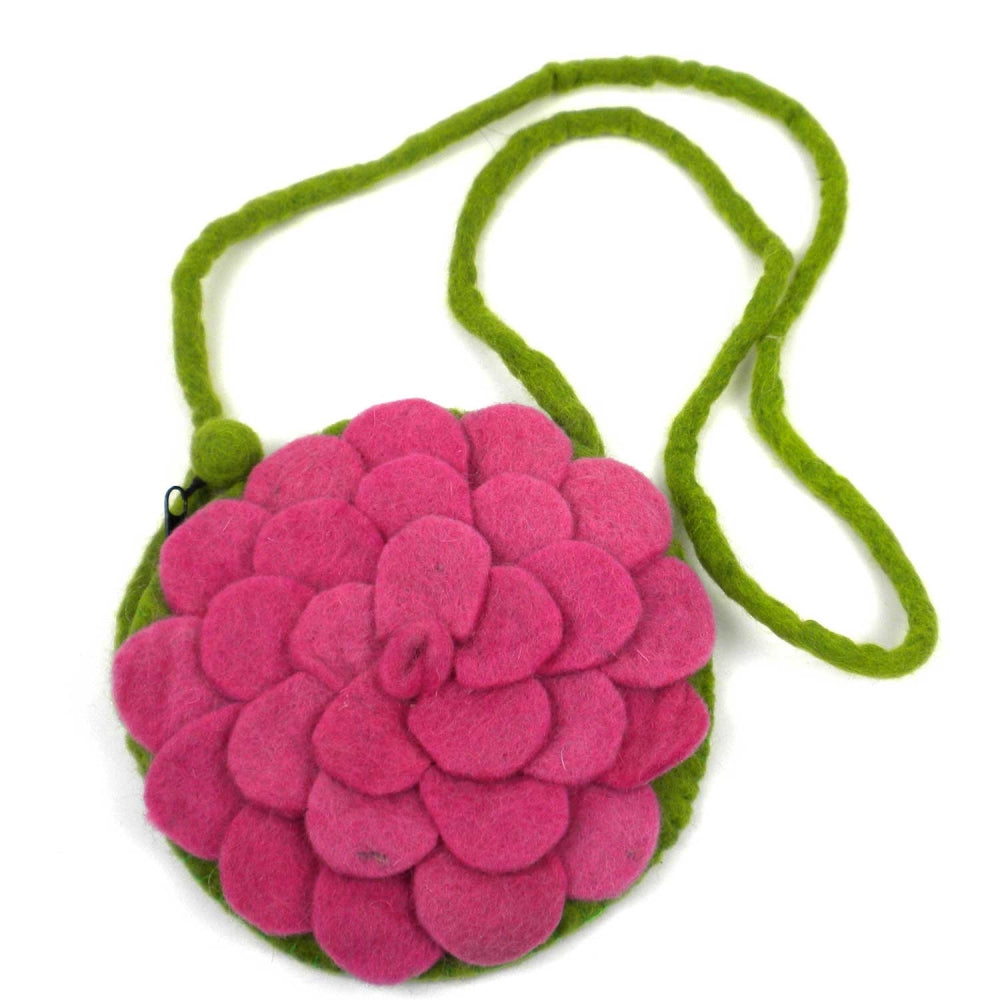 Rose Felt Purse Pink