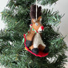 Handmade Sledding Dasher Reindeer Felt Ornament