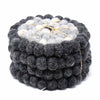 Felt Ball Coasters: 4-pack, Flower Black/Grey